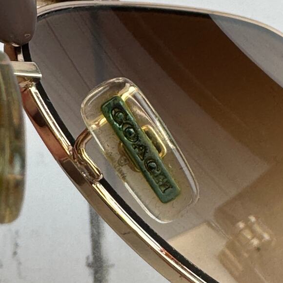 Coach Light Gold Dark Tortoise Aviator Olivia Sunglasses with Case Designer - Picture 12 of 14
